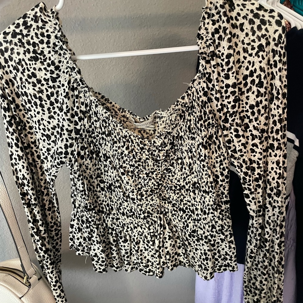 Urban Outfitters Cheetah Print Long Sleeve Top